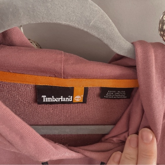 Pink Timberland Hoodie Cropped Size XL - Picture 2 of 8